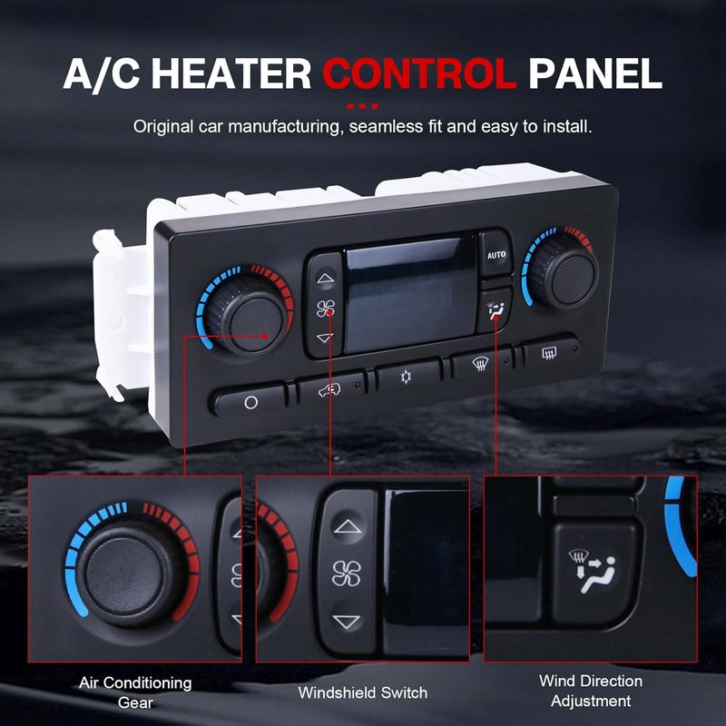 GZGN 599-009 599-211 A/C Heater Climate Control Module Panel Switch 599-211XD Compatible with Chevy Silverado Suburban GMC Sierra Yukon Envoy Cadillac Escalade Rainier Hummer Bravada 10367041 - Image 3